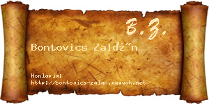Bontovics Zalán névjegykártya